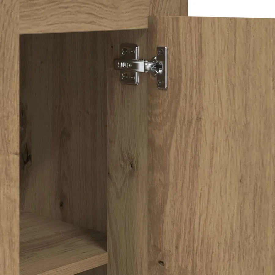 Buffet haut chêne artisanal 36x35,5x103,5 cm bois d'ingénierie - 9