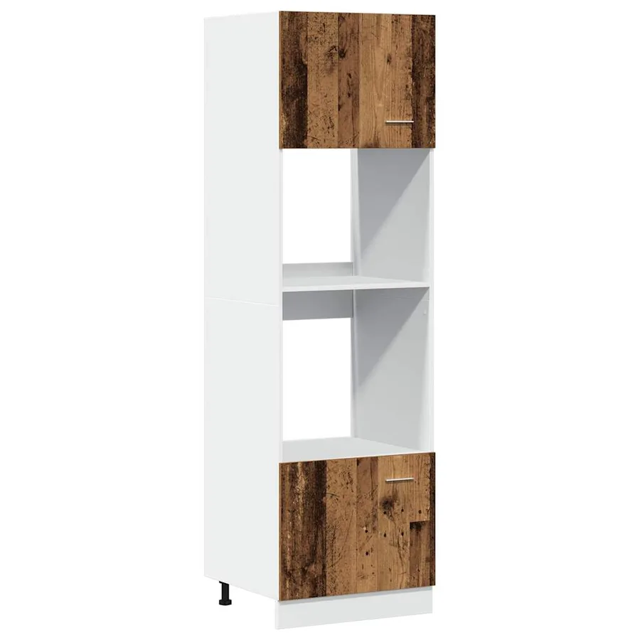 Meuble à micro-ondes "Lyon" Bois ancien 60 x 57 x 207 cm Bois d'ingénierie - 2