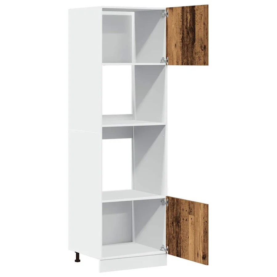 Meuble à micro-ondes "Lyon" Bois ancien 60 x 57 x 207 cm Bois d'ingénierie - 4