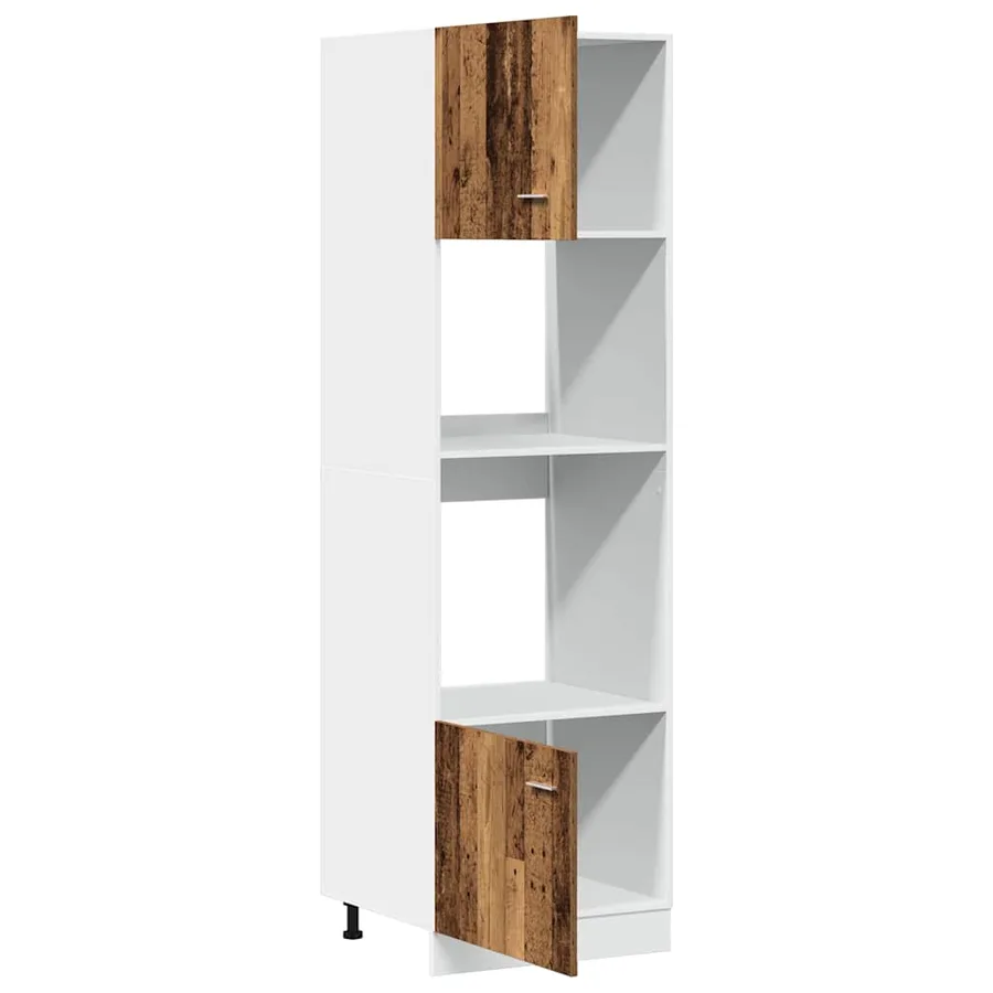 Meuble à micro-ondes "Lyon" Bois ancien 60 x 57 x 207 cm Bois d'ingénierie - 5
