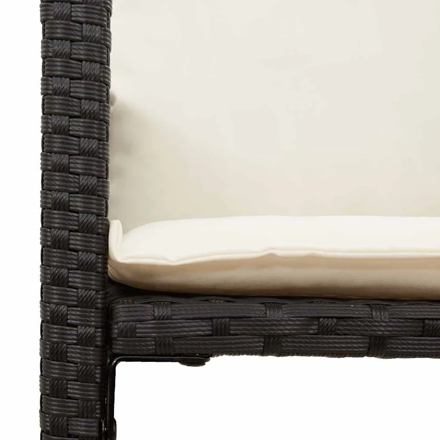 Ensemble de bar de jardin 5 pcs avec coussins noir poly rotin - 7