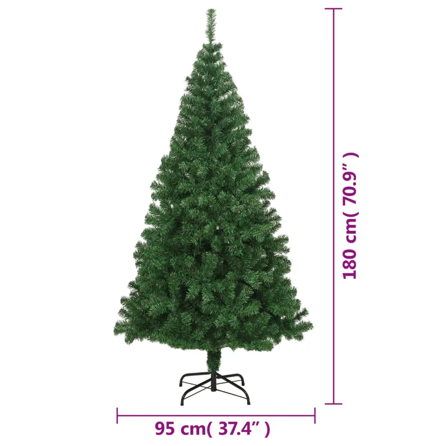 Arbre de Noël artificiel avec branches épaisses vert 180 cm PVC - 6