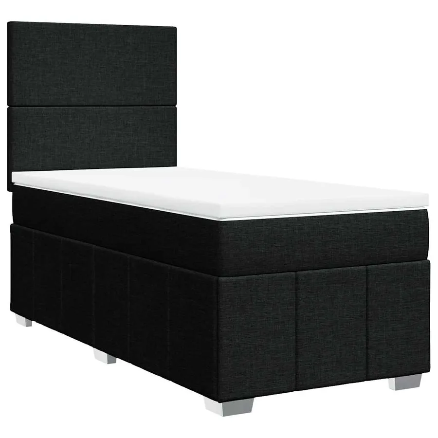 Sommier à lattes de lit et matelas Noir 80x200 cm Tissu - 3