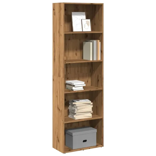 Bibliothèque chêne artisanal 60x30x189 cm bois d'ingénierie