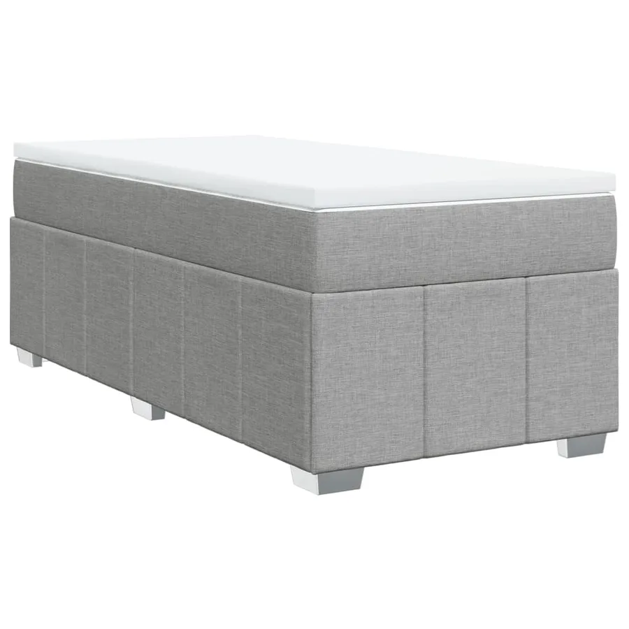 Sommier à lattes de lit avec matelas Gris clair 90x200 cm Tissu - 2