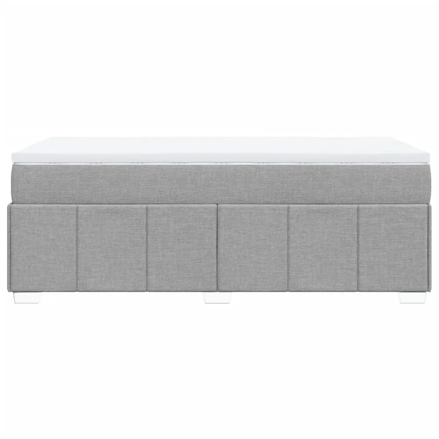 Sommier à lattes de lit avec matelas Gris clair 90x200 cm Tissu - 8
