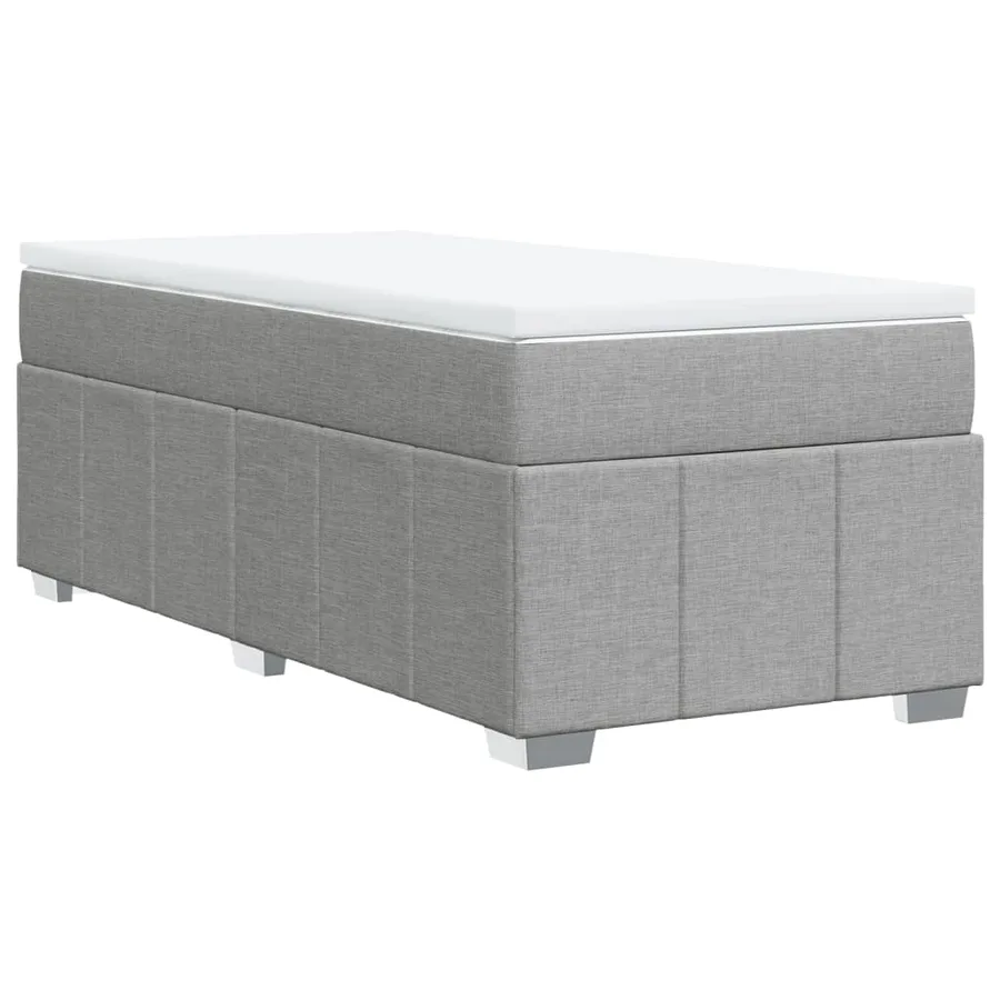 Sommier à lattes de lit avec matelas Gris clair 90x200 cm Tissu - 9