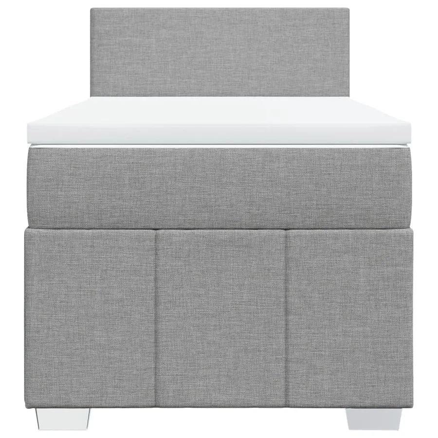 Sommier à lattes de lit avec matelas Gris clair 90x200 cm Tissu - 4