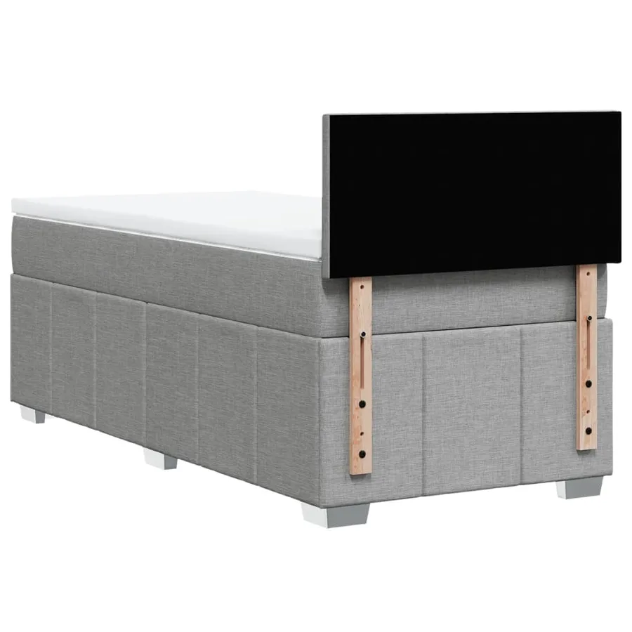 Sommier à lattes de lit avec matelas Gris clair 90x200 cm Tissu - 6