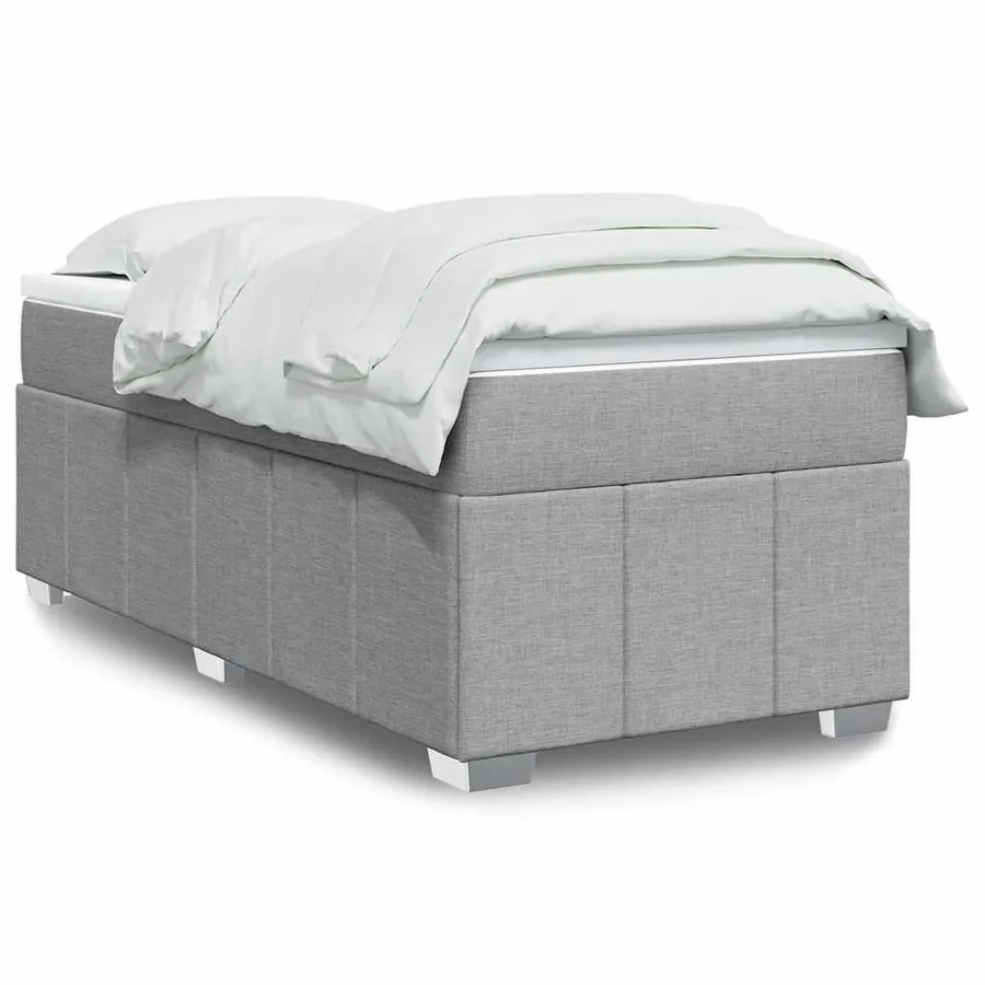 Sommier à lattes de lit avec matelas Gris clair 100x200cm Tissu