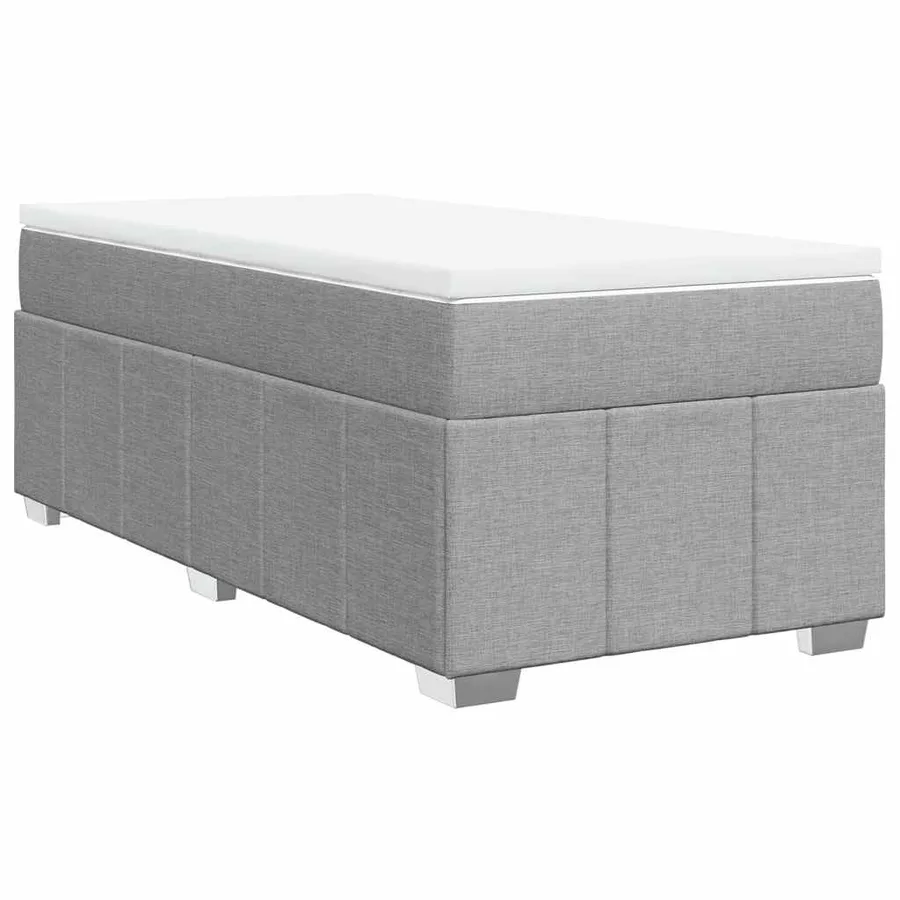 Sommier à lattes de lit avec matelas Gris clair 100x200cm Tissu - 2