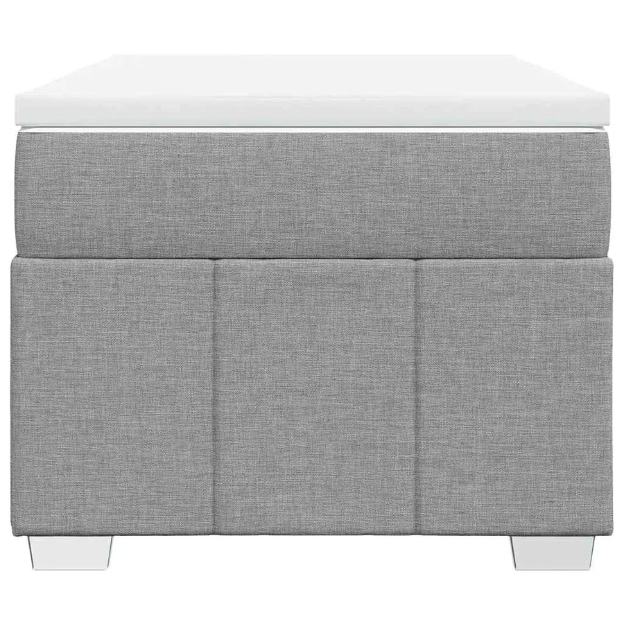 Sommier à lattes de lit avec matelas Gris clair 100x200cm Tissu - 4