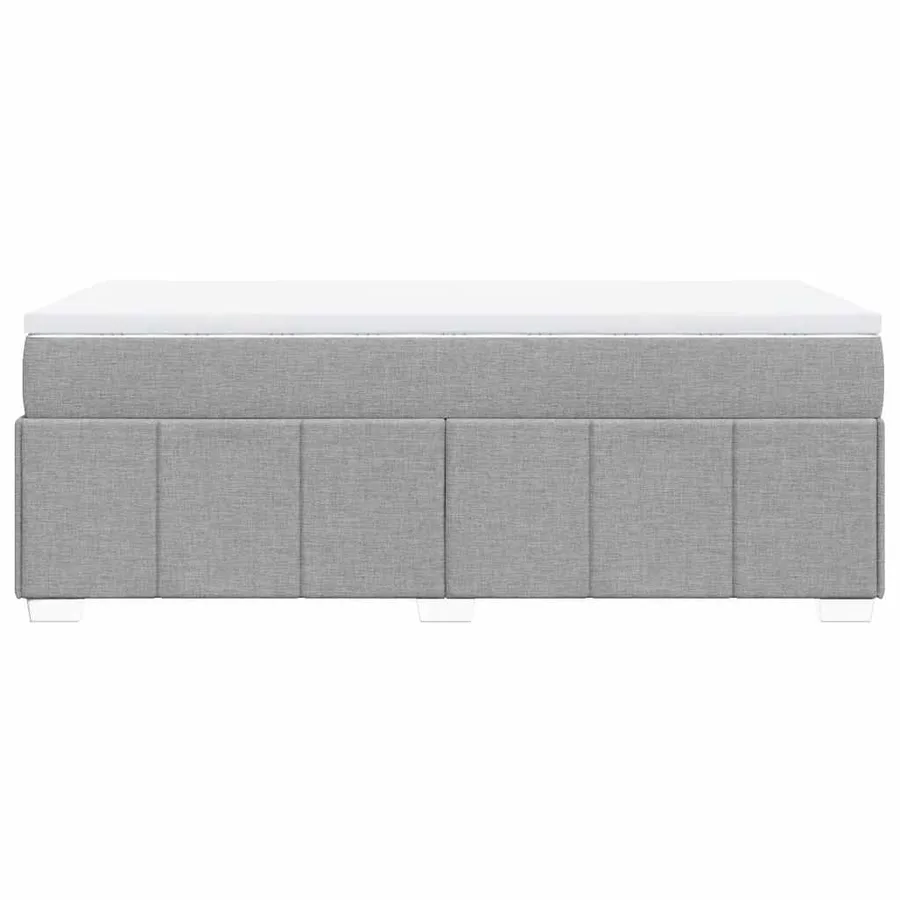 Sommier à lattes de lit avec matelas Gris clair 100x200cm Tissu - 8