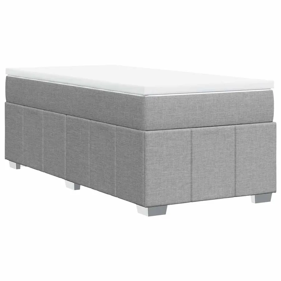 Sommier à lattes de lit avec matelas Gris clair 100x200cm Tissu - 9