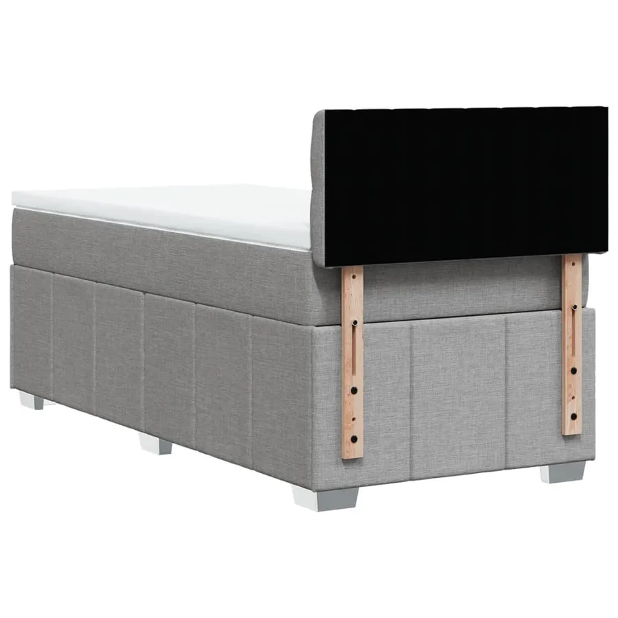 Sommier à lattes de lit avec matelas Gris clair 100x200cm Tissu - 6
