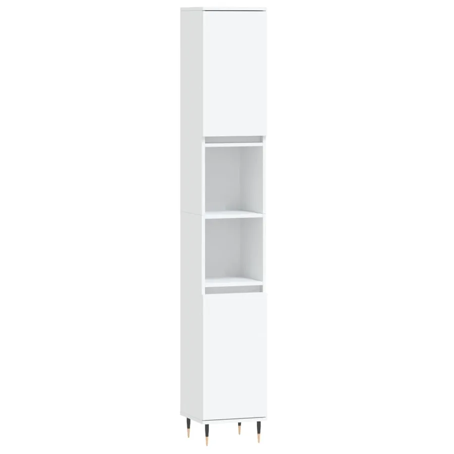 Ensemble de meubles salle de bain 3 pcs blanc bois d'ingénierie - 5