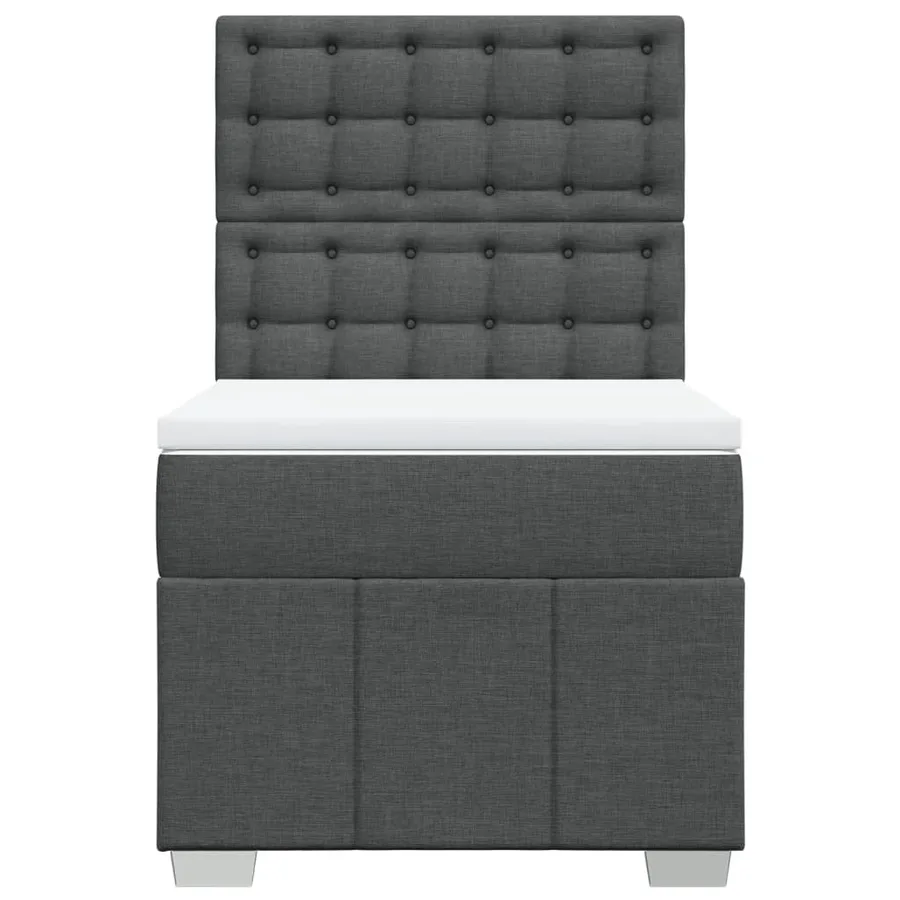 Sommier à lattes de lit avec matelas Gris foncé 100x200cm Tissu - 4