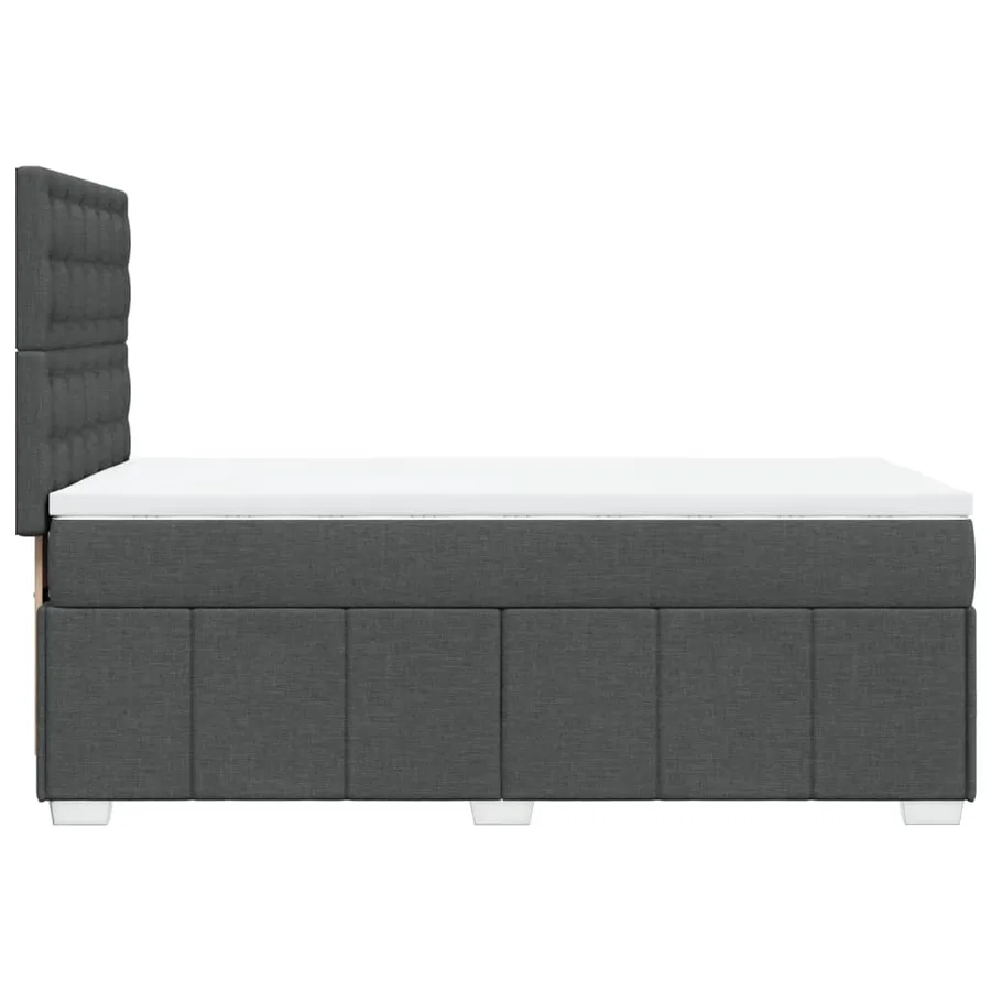 Sommier à lattes de lit avec matelas Gris foncé 100x200cm Tissu - 5