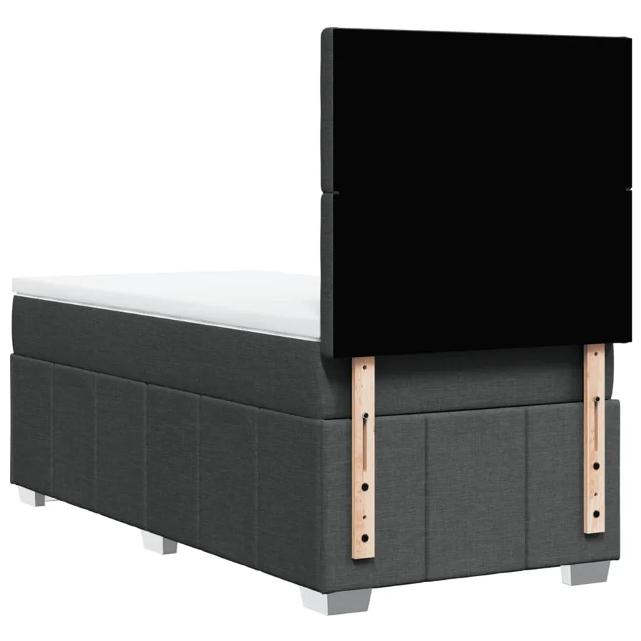 Sommier à lattes de lit avec matelas Gris foncé 100x200cm Tissu - 6