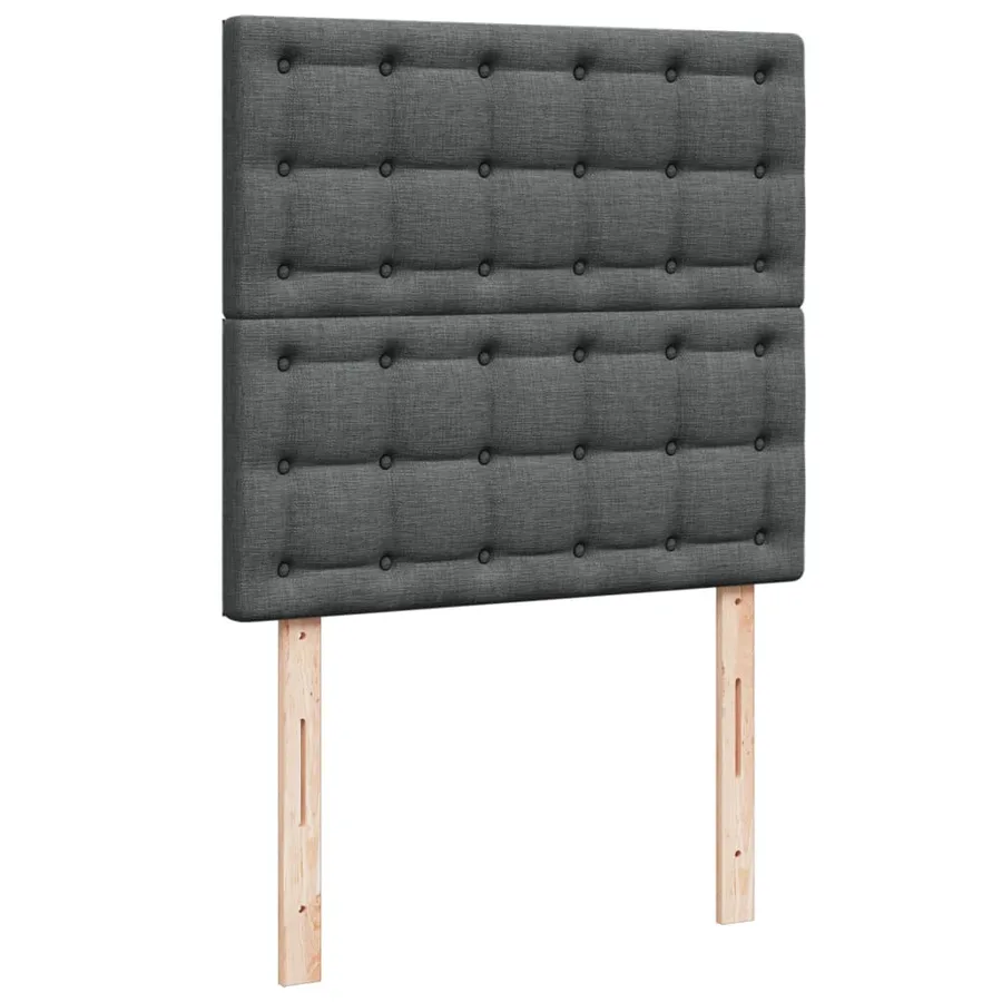 Sommier à lattes de lit avec matelas Gris foncé 100x200cm Tissu - 7