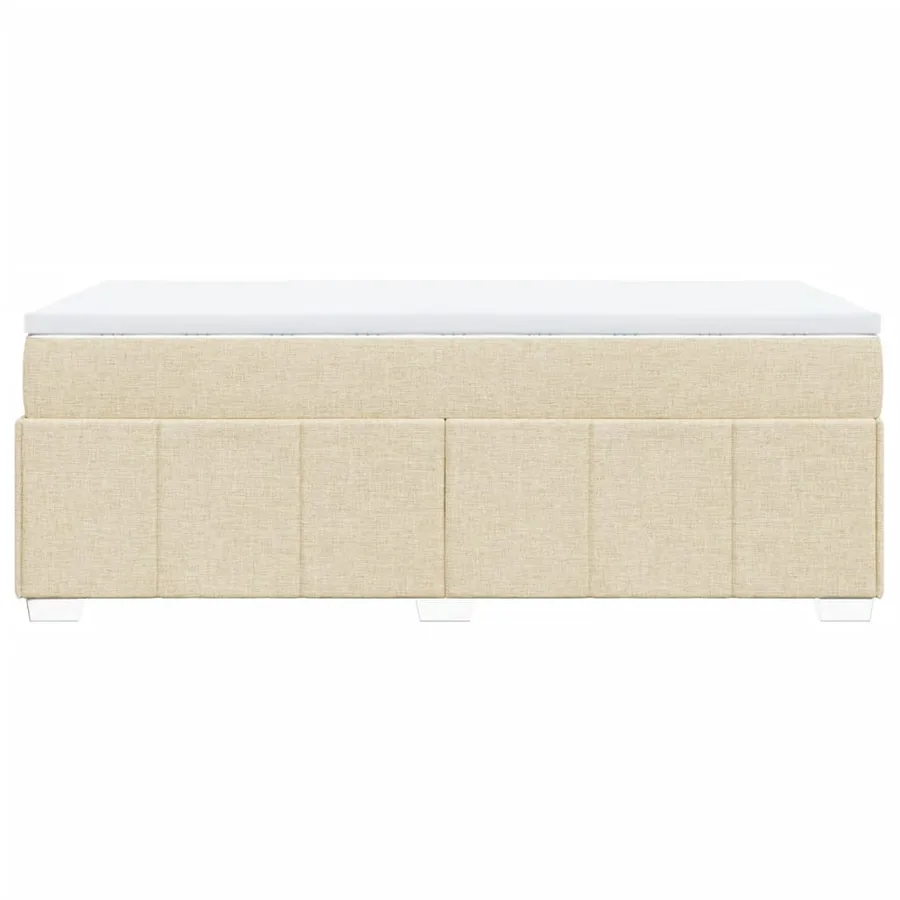 Sommier à lattes de lit et matelas Crème 90x190 cm Tissu - 8