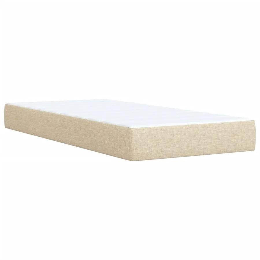 Sommier à lattes de lit et matelas Crème 90x190 cm Tissu - 11