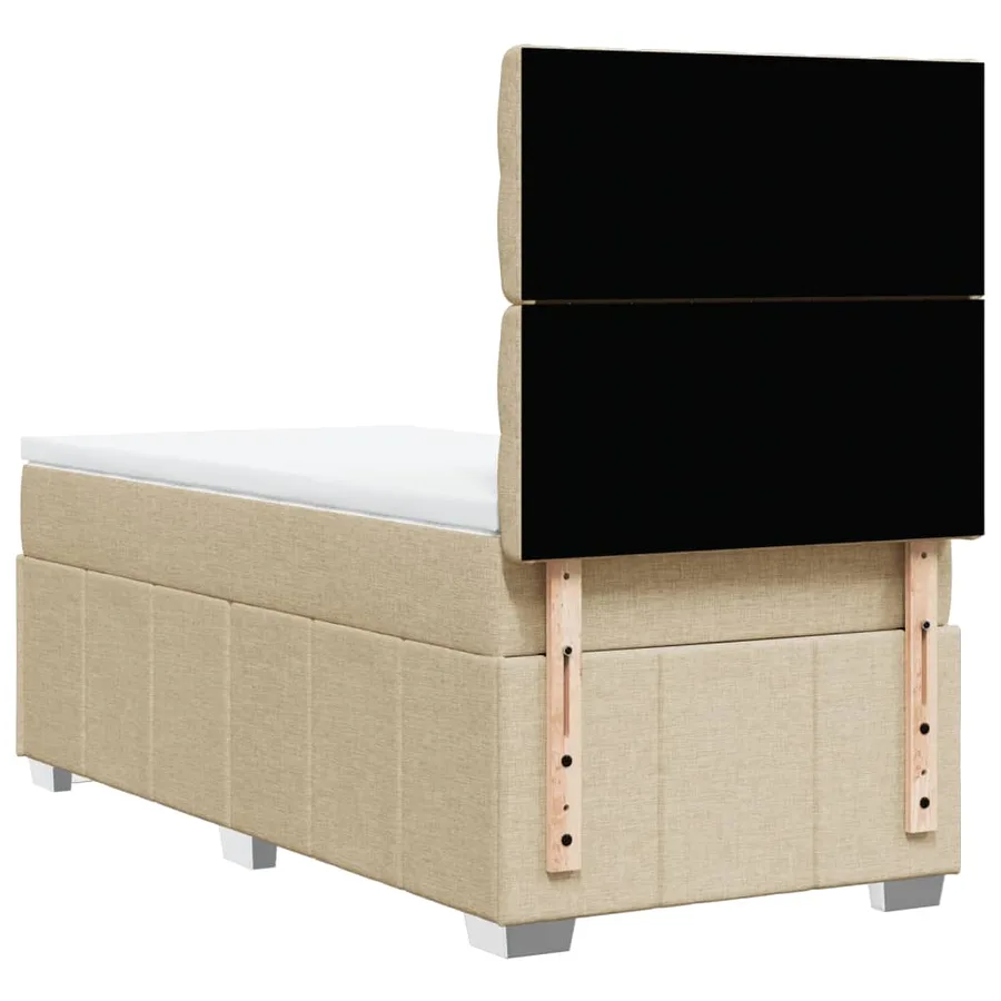 Sommier à lattes de lit et matelas Crème 90x190 cm Tissu - 8