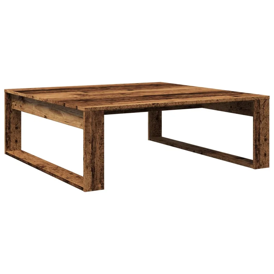 Table basse vieux bois 100x100x35 cm bois d'ingénierie - 2