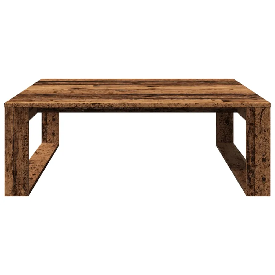Table basse vieux bois 100x100x35 cm bois d'ingénierie - 4