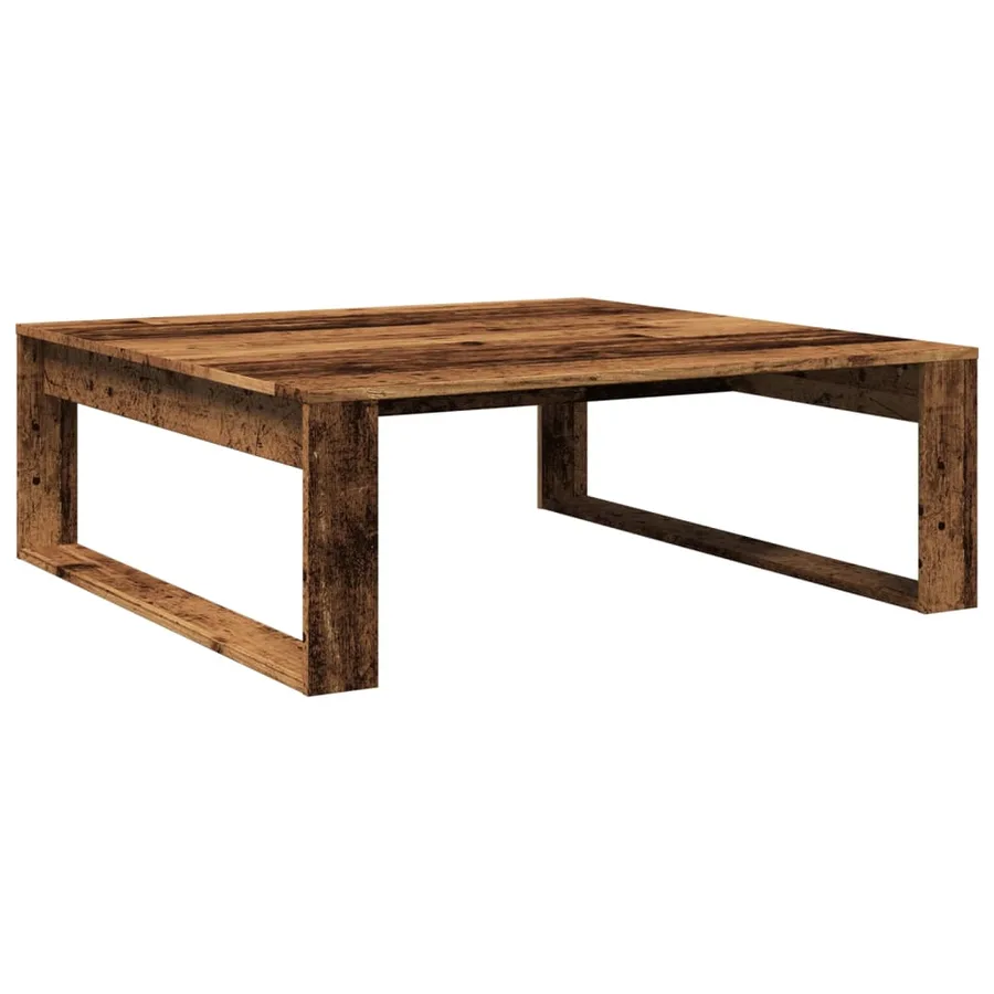 Table basse vieux bois 100x100x35 cm bois d'ingénierie - 5