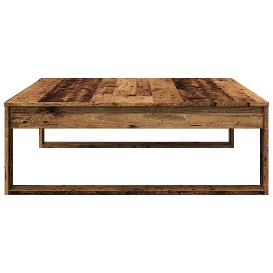 Table basse vieux bois 100x100x35 cm bois d'ingénierie - 6