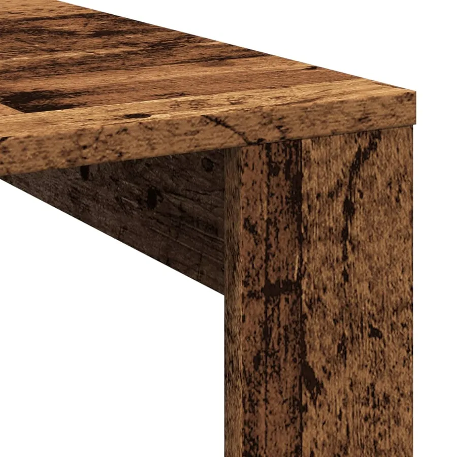 Table basse vieux bois 100x100x35 cm bois d'ingénierie - 7