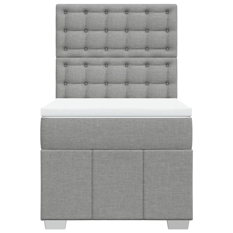 Sommier à lattes de lit et matelas Gris clair 90x190 cm Tissu - 4
