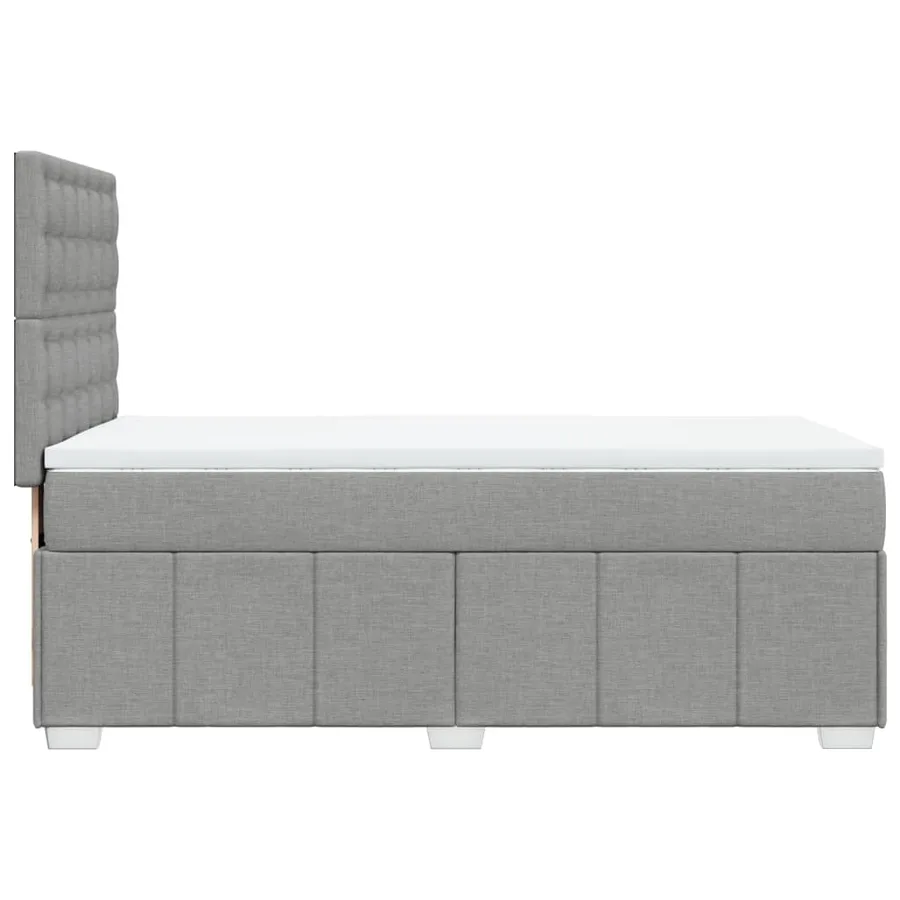 Sommier à lattes de lit et matelas Gris clair 90x190 cm Tissu - 5