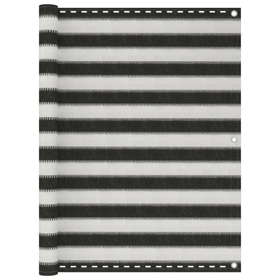 Écran de balcon PEHD 120x600 cm Anthracite et blanc