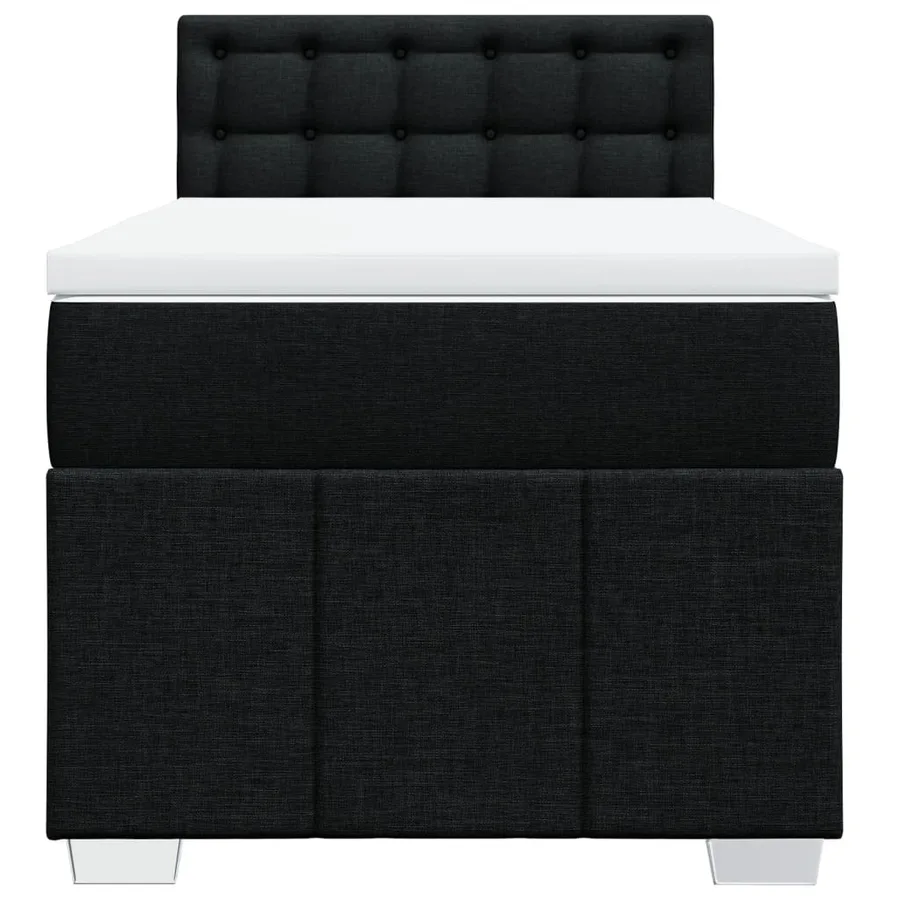 Sommier à lattes de lit avec matelas Noir 100x200 cm Tissu - 6
