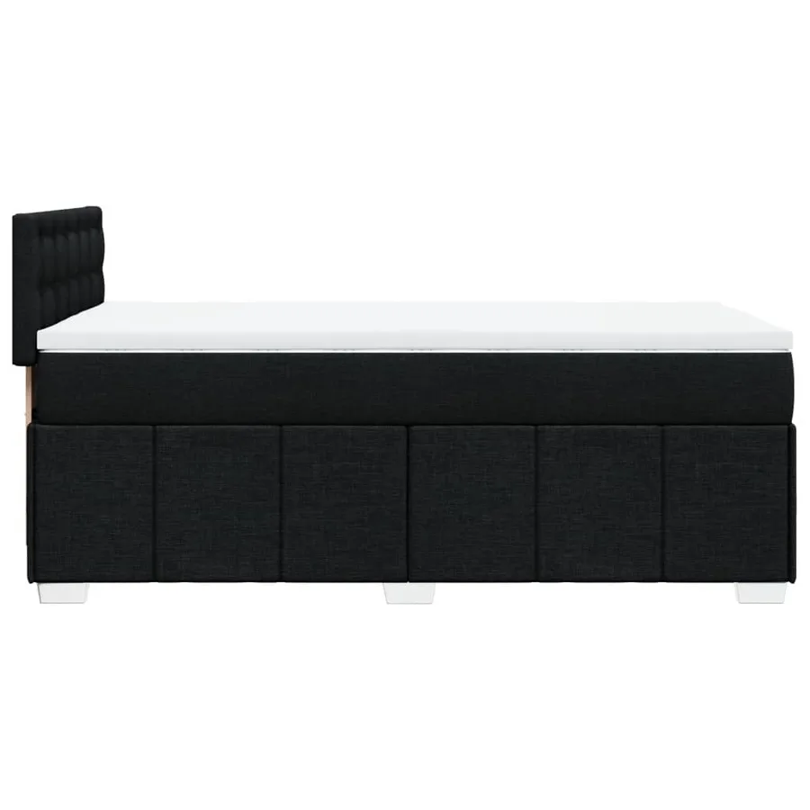 Sommier à lattes de lit avec matelas Noir 100x200 cm Tissu - 7