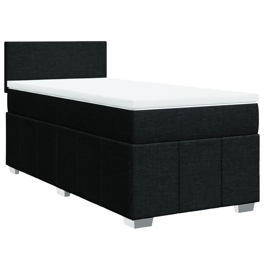 Sommier à lattes de lit avec matelas Noir 100x200 cm Tissu - 3