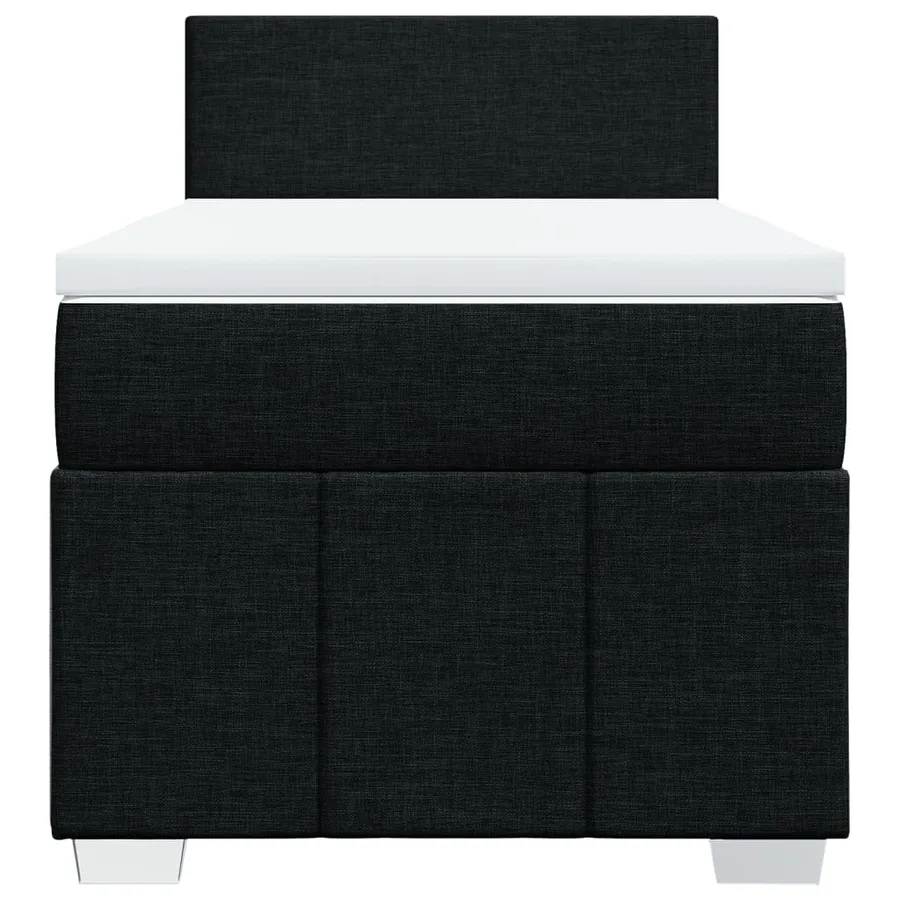 Sommier à lattes de lit avec matelas Noir 100x200 cm Tissu - 6