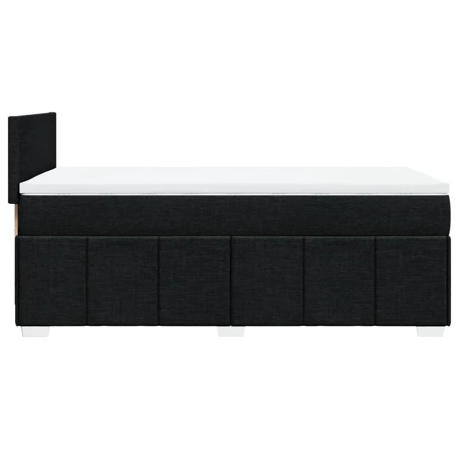 Sommier à lattes de lit avec matelas Noir 100x200 cm Tissu - 7