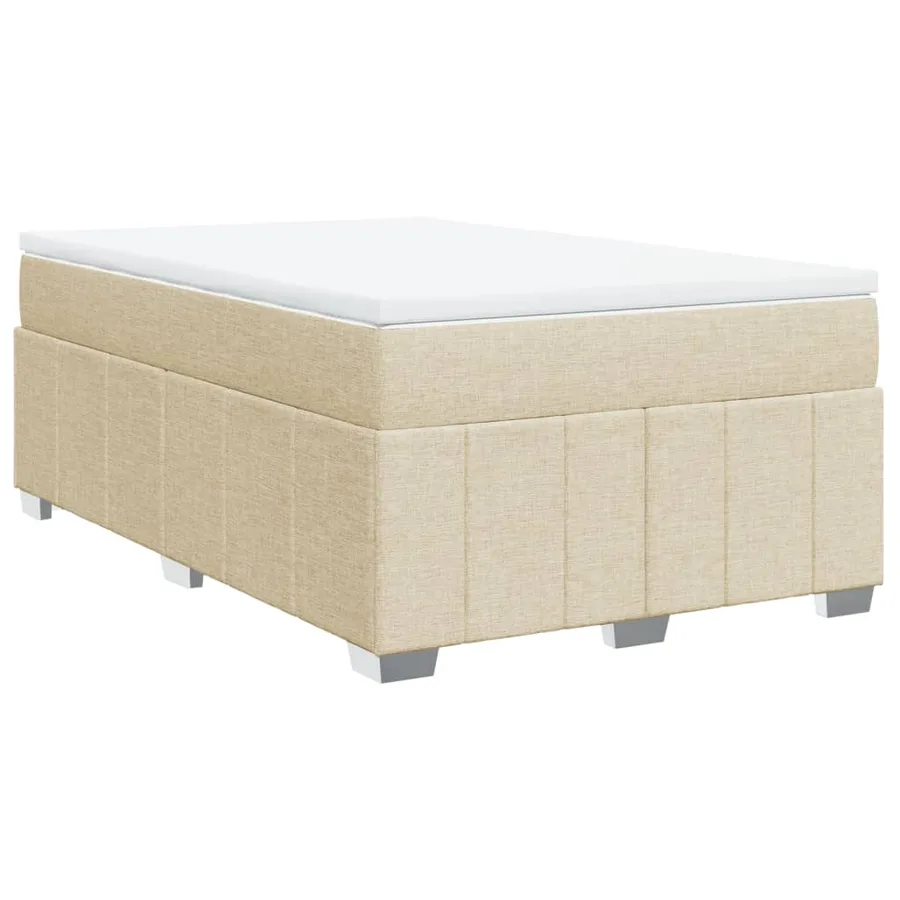 Sommier à lattes de lit avec matelas crème 120x190 cm tissu - 2