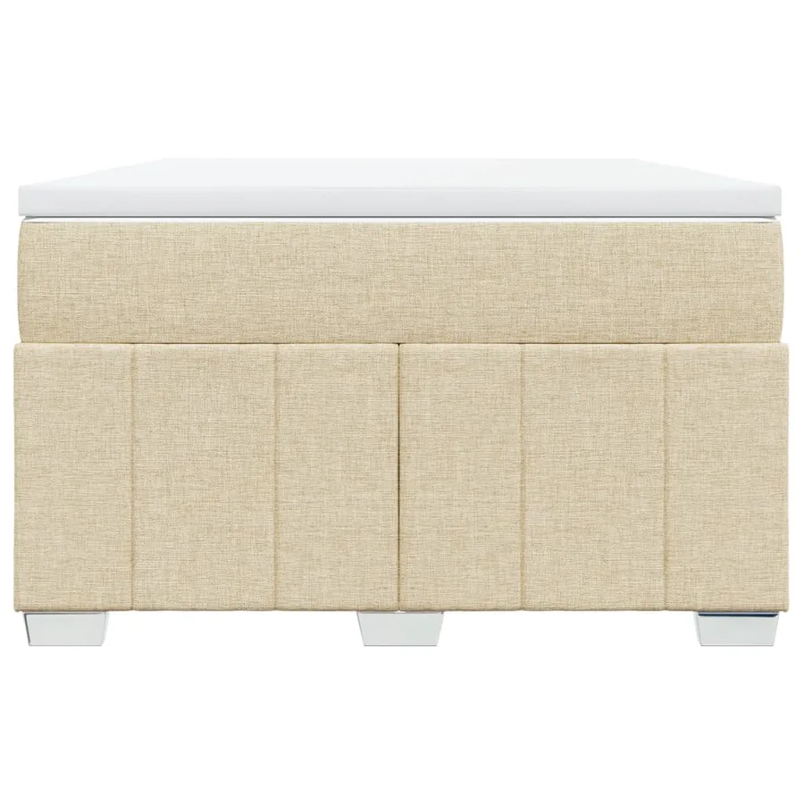 Sommier à lattes de lit avec matelas crème 120x190 cm tissu - 4
