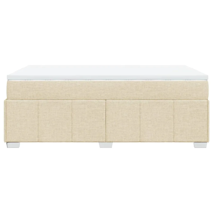 Sommier à lattes de lit avec matelas crème 120x190 cm tissu - 8