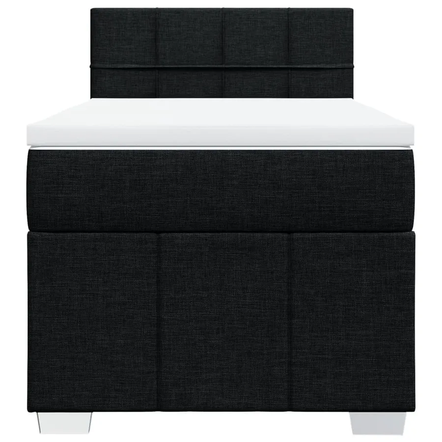 Sommier à lattes de lit avec matelas Noir 100x200 cm Tissu - 6