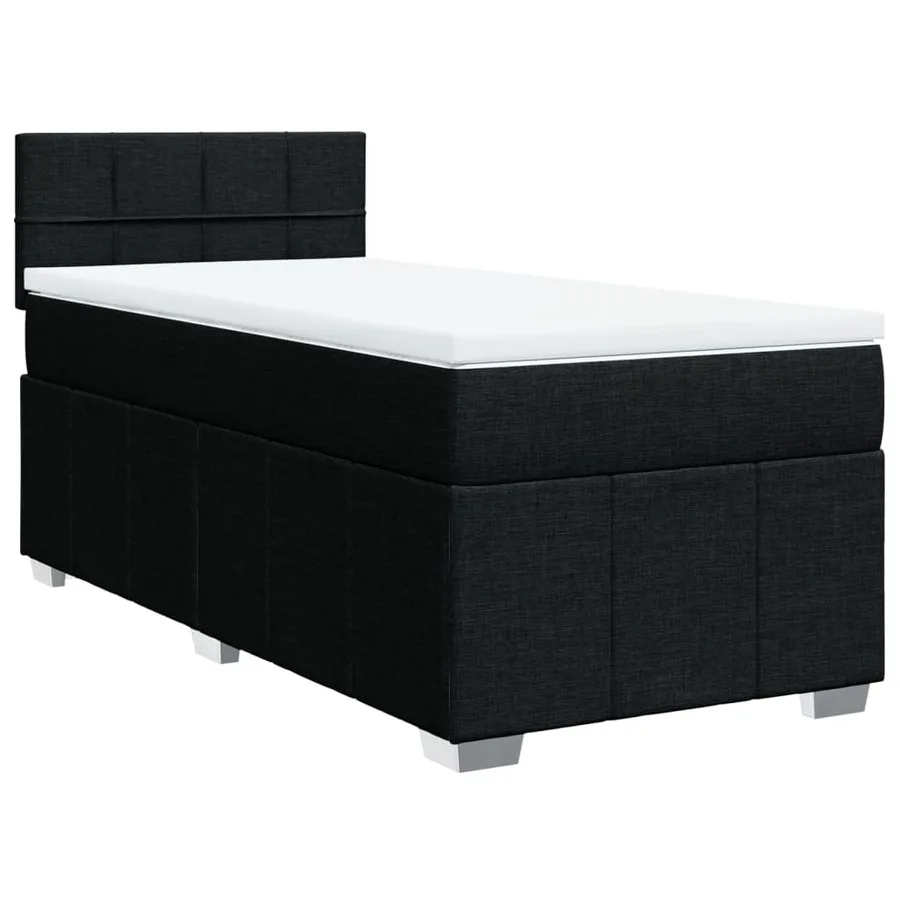 Sommier à lattes de lit avec matelas Noir 90x190 cm Tissu - 2