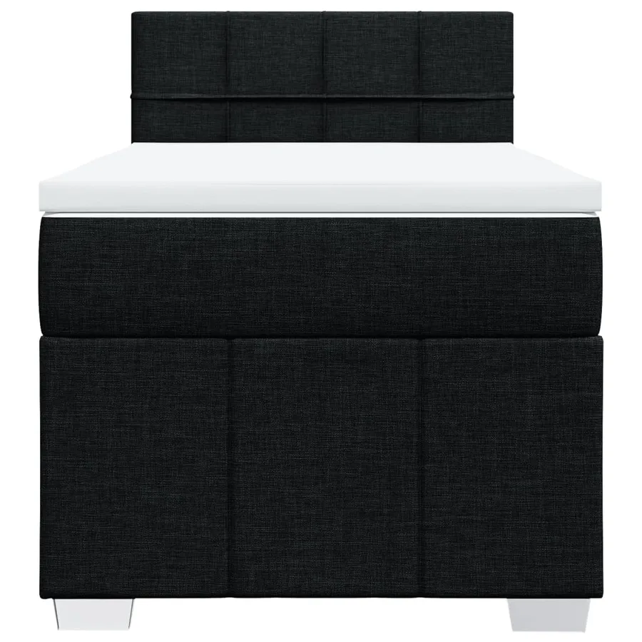 Sommier à lattes de lit avec matelas Noir 90x190 cm Tissu - 4