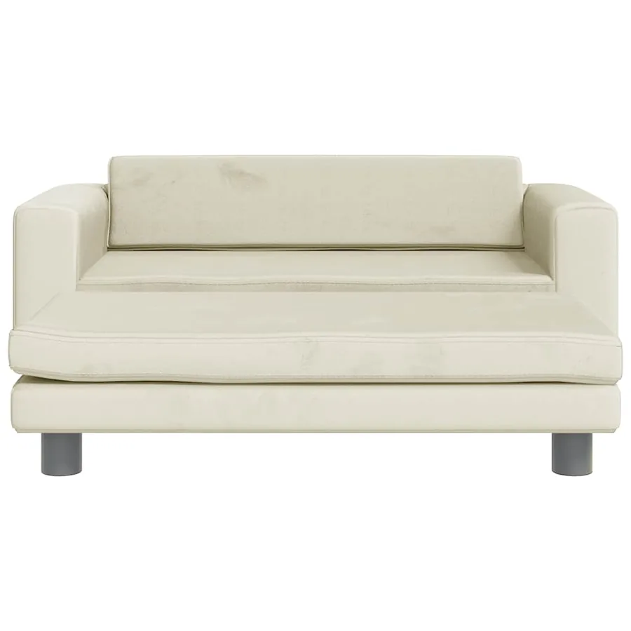 Lit pour chien avec extension crème 100x50x30 cm velours - 3