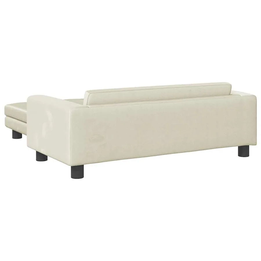 Lit pour chien avec extension crème 100x50x30 cm velours - 5