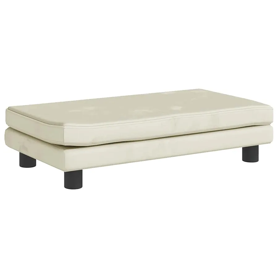 Lit pour chien avec extension crème 100x50x30 cm velours - 6