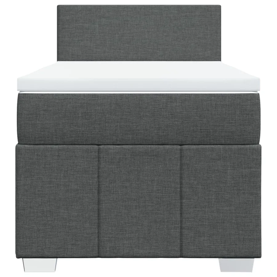Sommier à lattes de lit et matelas Gris foncé 90x190 cm Tissu - 6